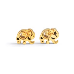 Elephant Diamond Yellow Gold 18K Earrings