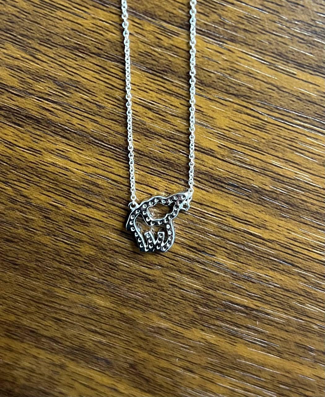Elephant Diamonds Halo Set Motif Collana con catena in oro bianco 18 carati in vendita 3