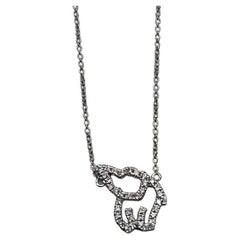 Elefant Diamanten Halo Set Motiv 18K Karat Weißgold Anhänger Kette Halskette