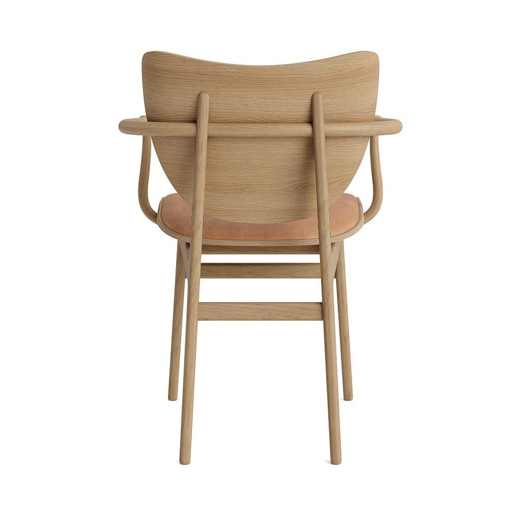Scandinavian Modern 'Elephant' Dining Chair by Norr11, Natural Oak, Leather Camel For Sale