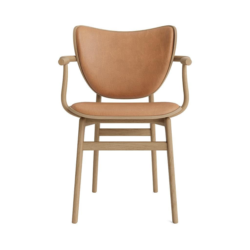 Danish 'Elephant' Dining Chair by Norr11, Natural Oak, Leather Camel For Sale