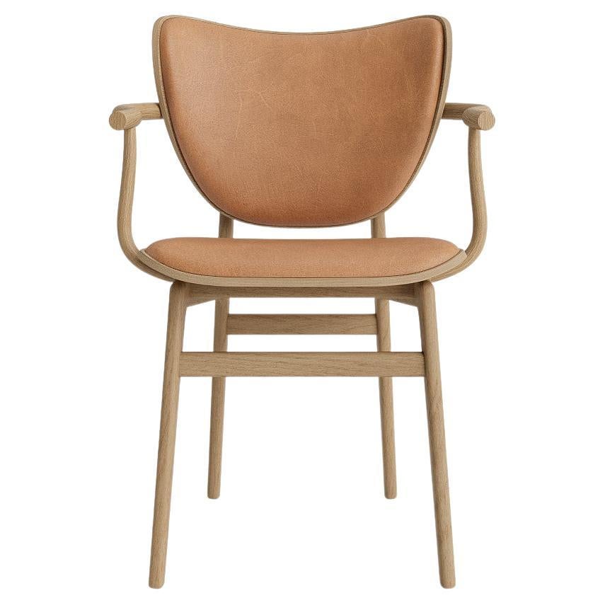 'Elephant' Dining Chair by Norr11, Natural Oak, Leather Camel For Sale