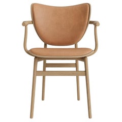 'Elephant' Dining Chair by Norr11, Natural Oak, Leather Camel