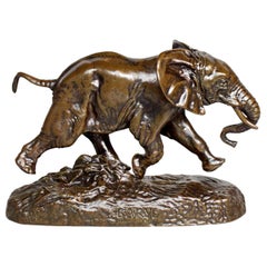 'Elephant du Senegal' by Antoine-Louis Barye Bronze Sculpture, circa 1880