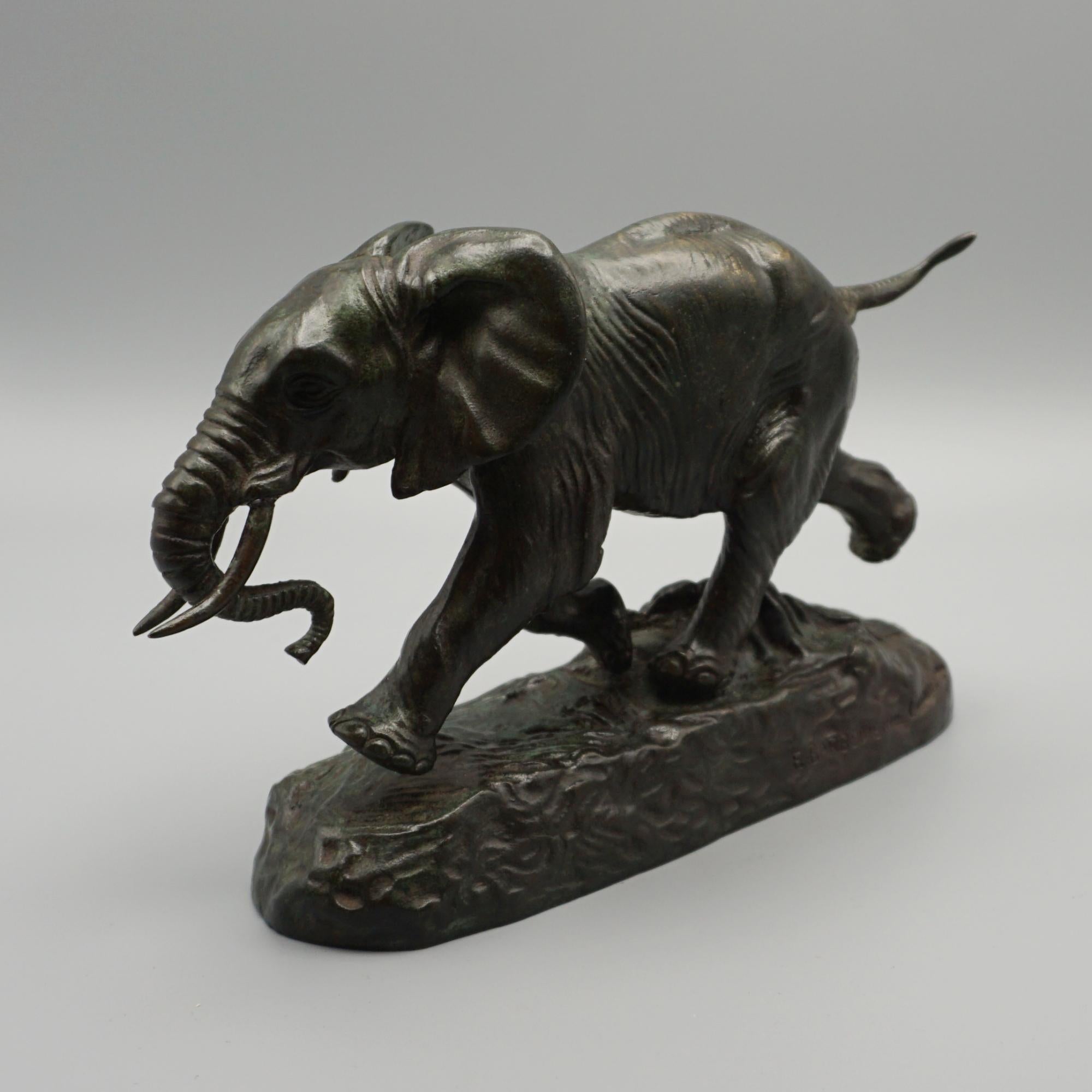 'Elephant Du Senegal' Late 19th Century Bronze Sculpture by Antoine-Louis Barye For Sale 7