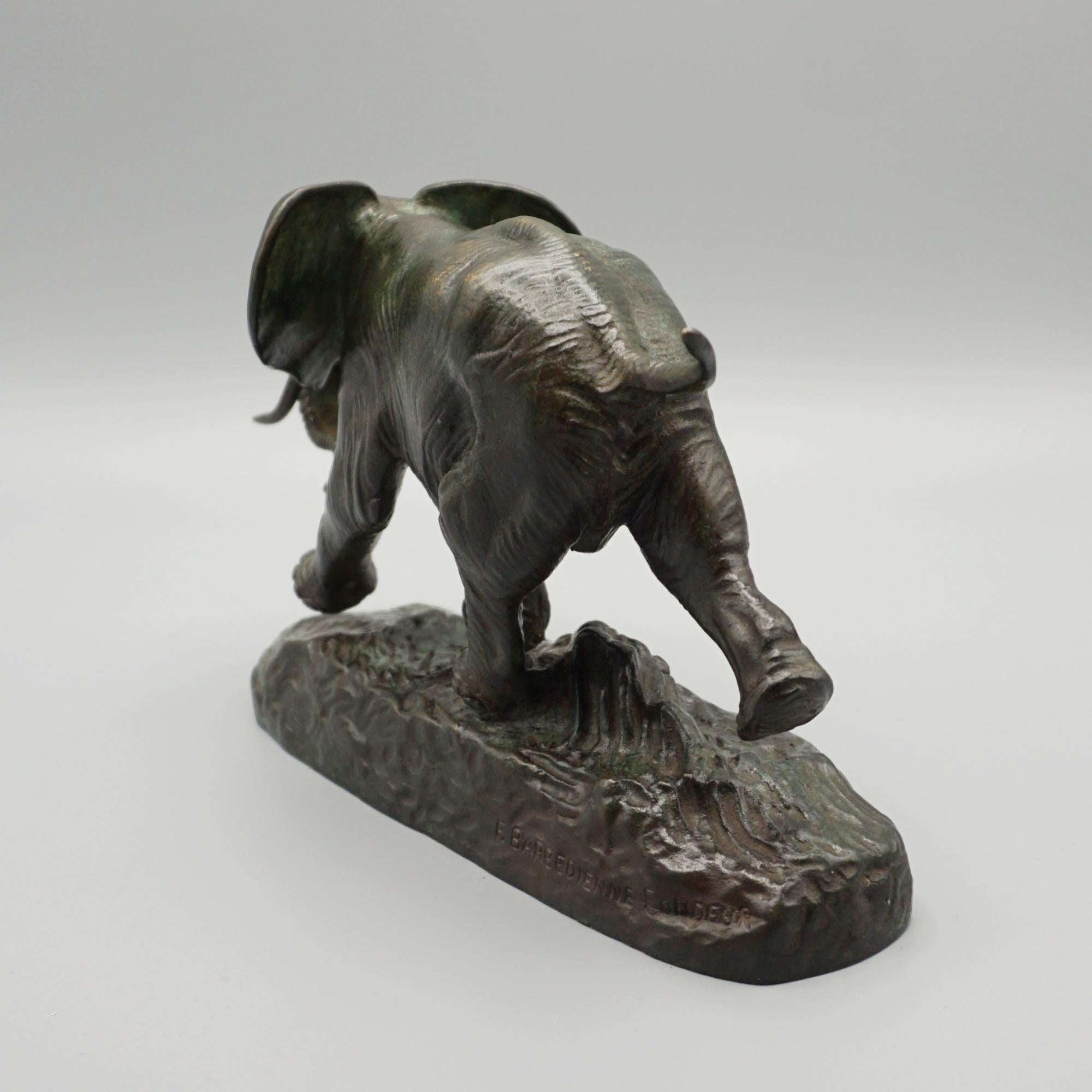 'Elephant Du Senegal' Late 19th Century Bronze Sculpture by Antoine-Louis Barye For Sale 9