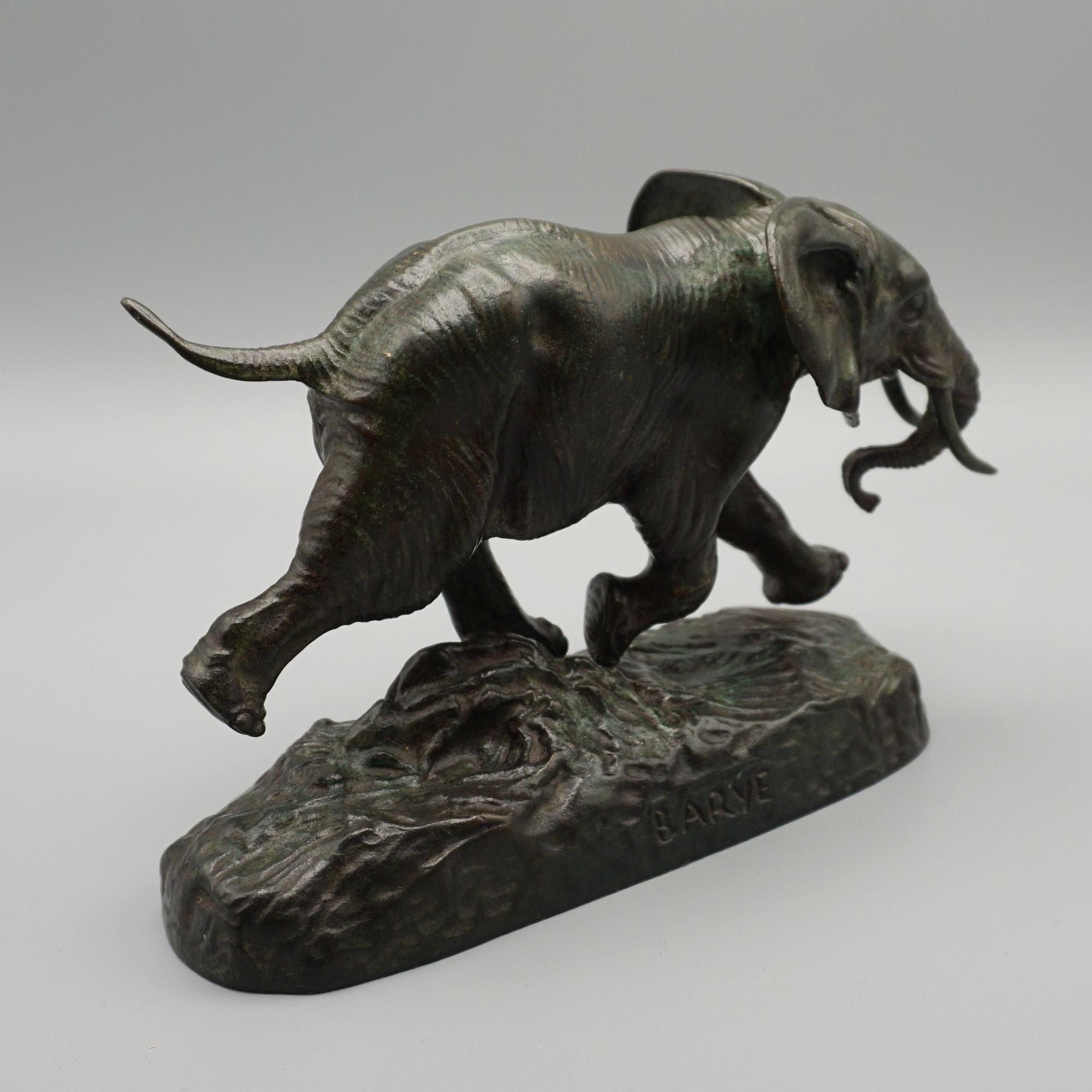'Elephant Du Senegal' Late 19th Century Bronze Sculpture by Antoine-Louis Barye For Sale 11