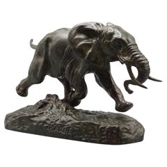 Antique 'Elephant Du Senegal' Late 19th Century Bronze Sculpture by Antoine-Louis Barye
