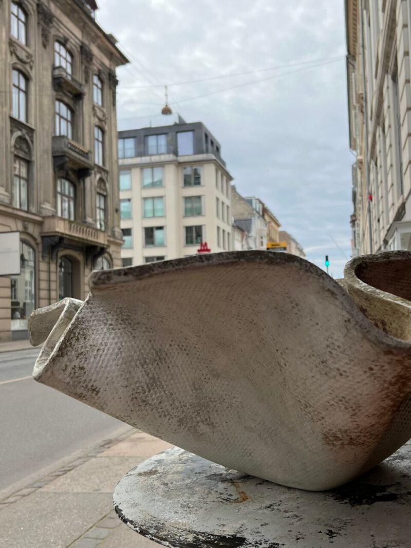 Cement Elephant Ear Handkerchief Planter, Willy Guhl