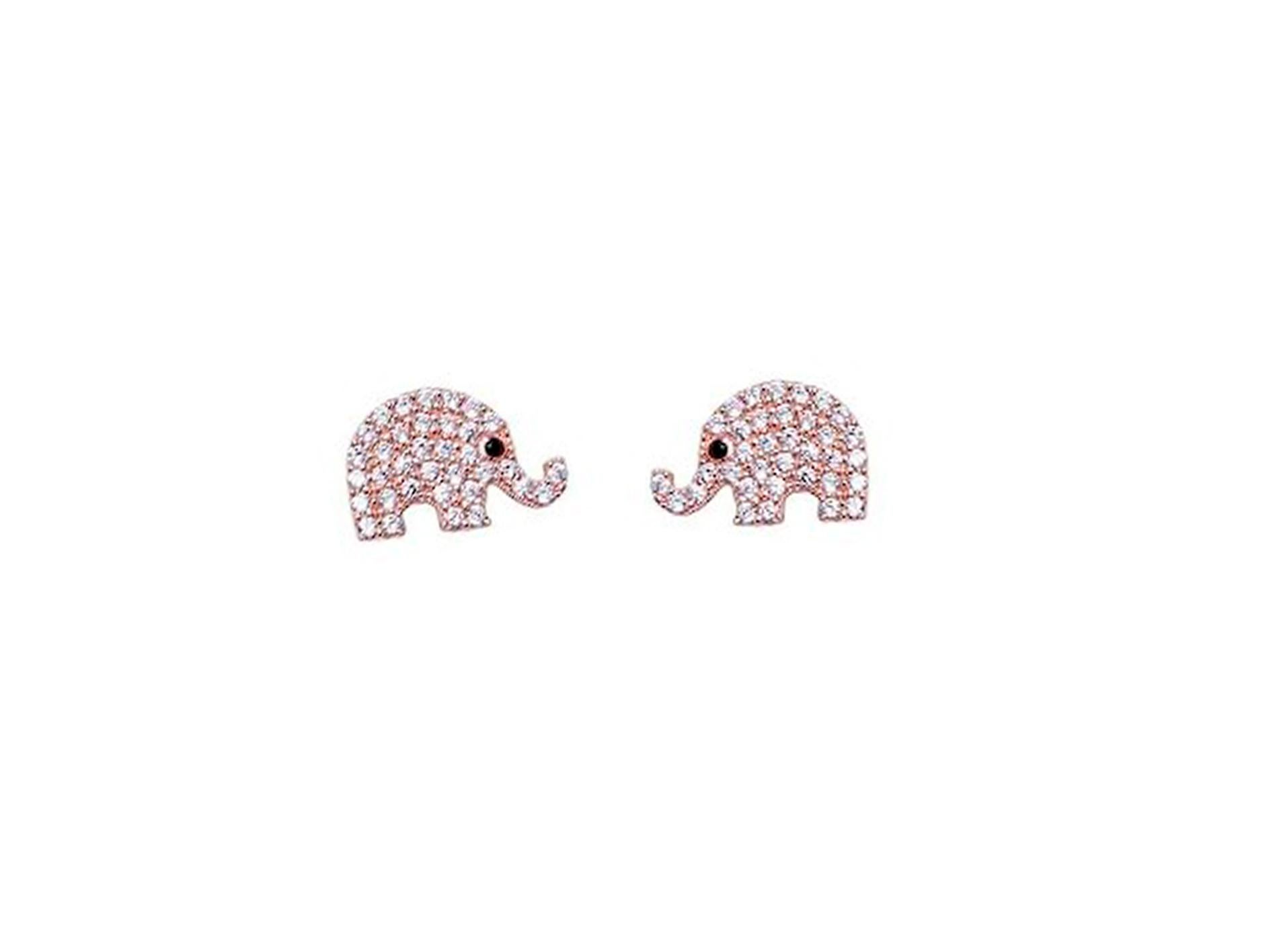 Elephant earrings studs in 14k gold.  In New Condition In Istanbul, TR