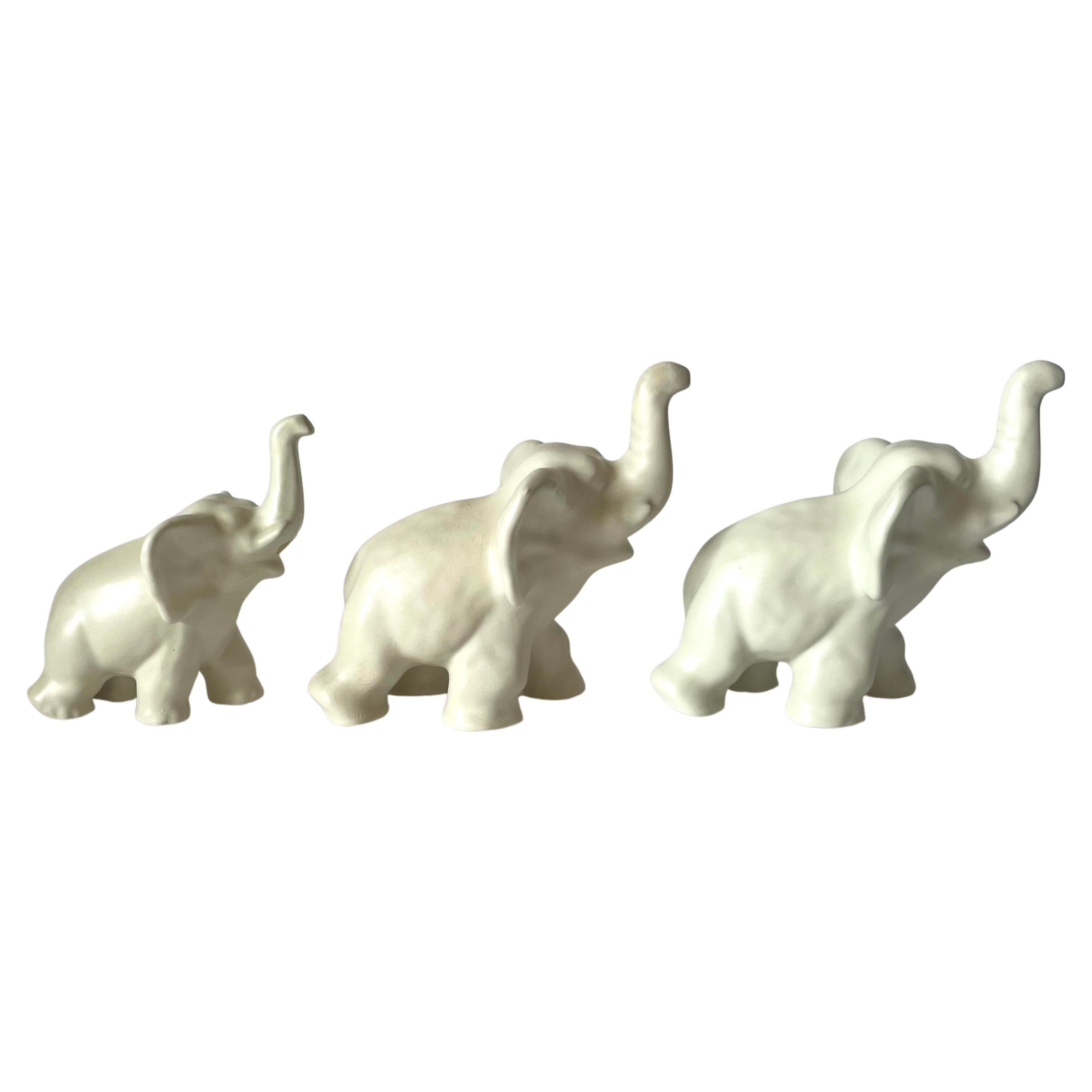Elephant Family by Vicke Lindstrand for Upsala-Ekeby, Sweden, 1940s