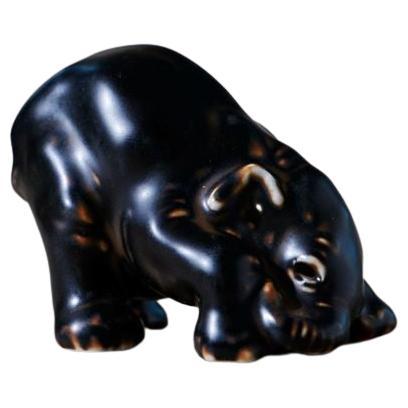 Figure d'éléphant en céramique de Knud Kyhn en vente
