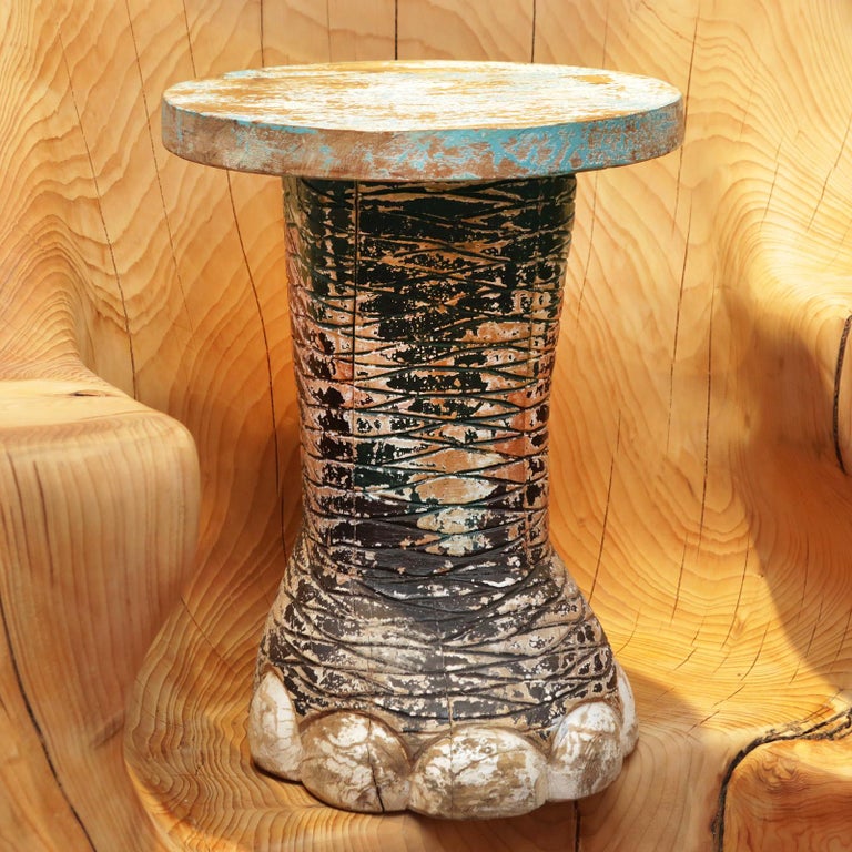 Elephant Foot Set of Two Side Table in Solid Wood at 1stDibs elephant