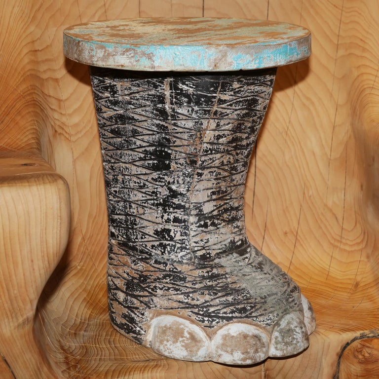 Elephant Foot Set of Two Side Table in Solid Wood at 1stDibs elephant