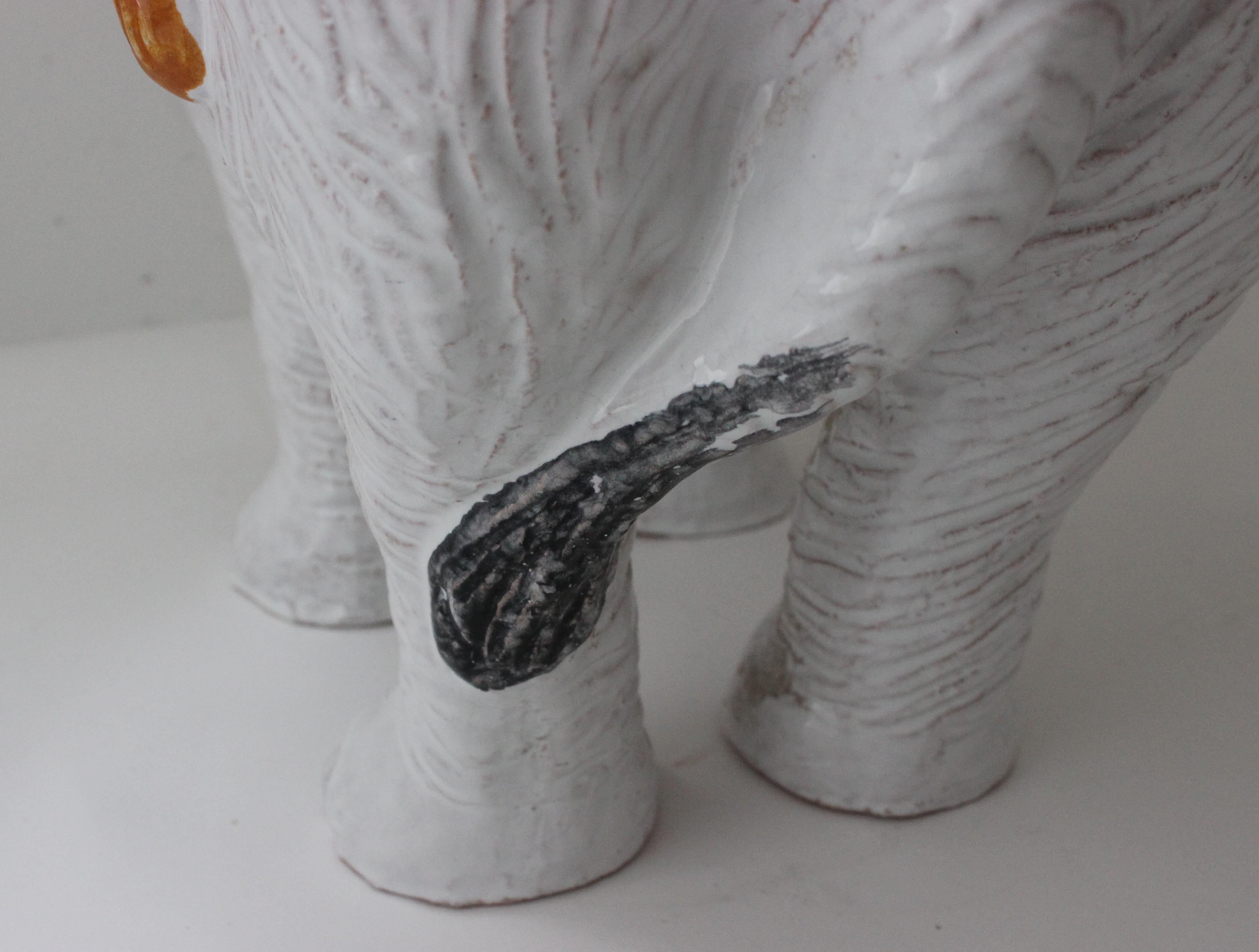 Elephant Form Terracotta Garden Stool or Drinks Table For Sale 7