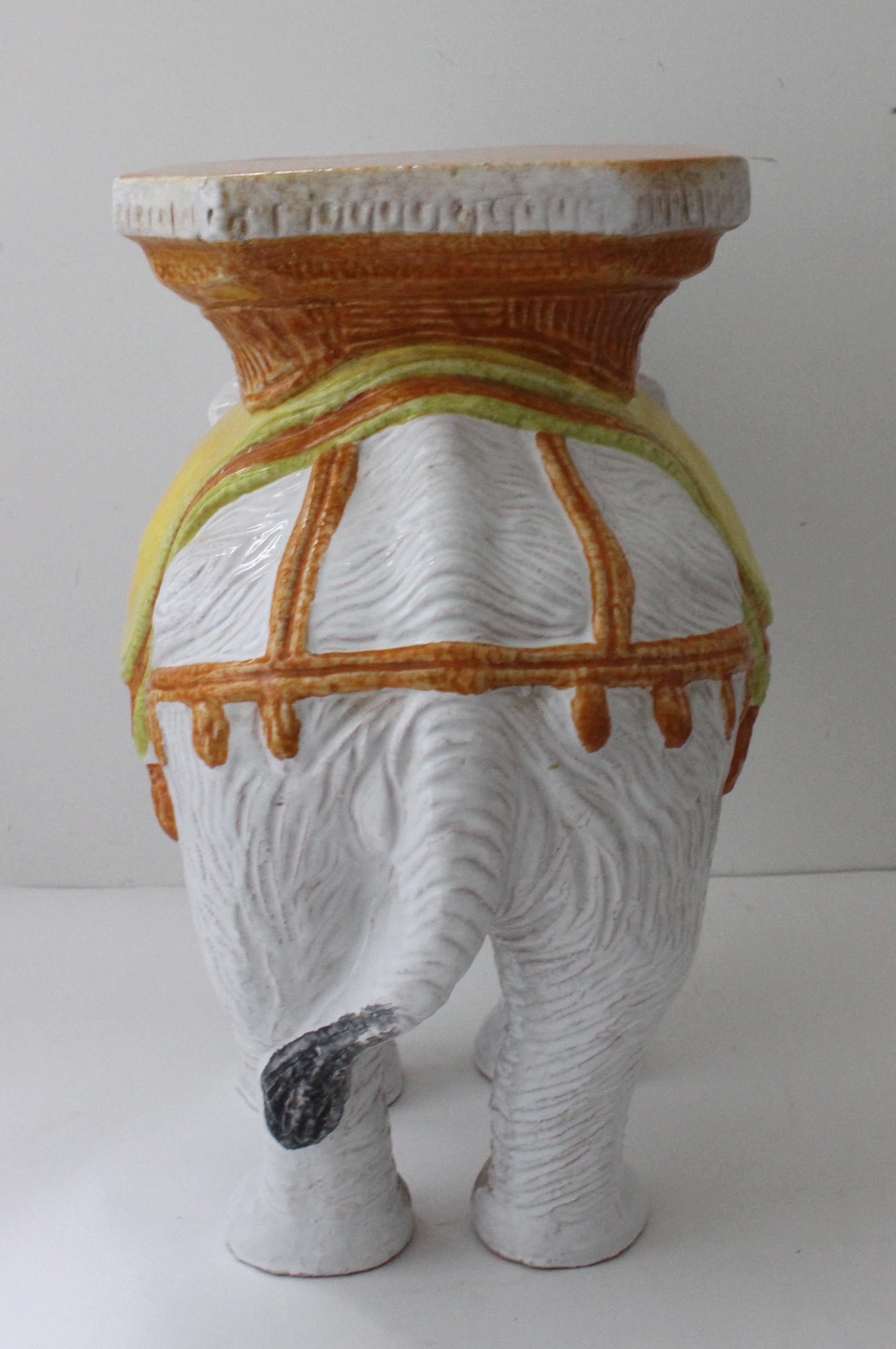Elephant Form Terracotta Garden Stool or Drinks Table 2