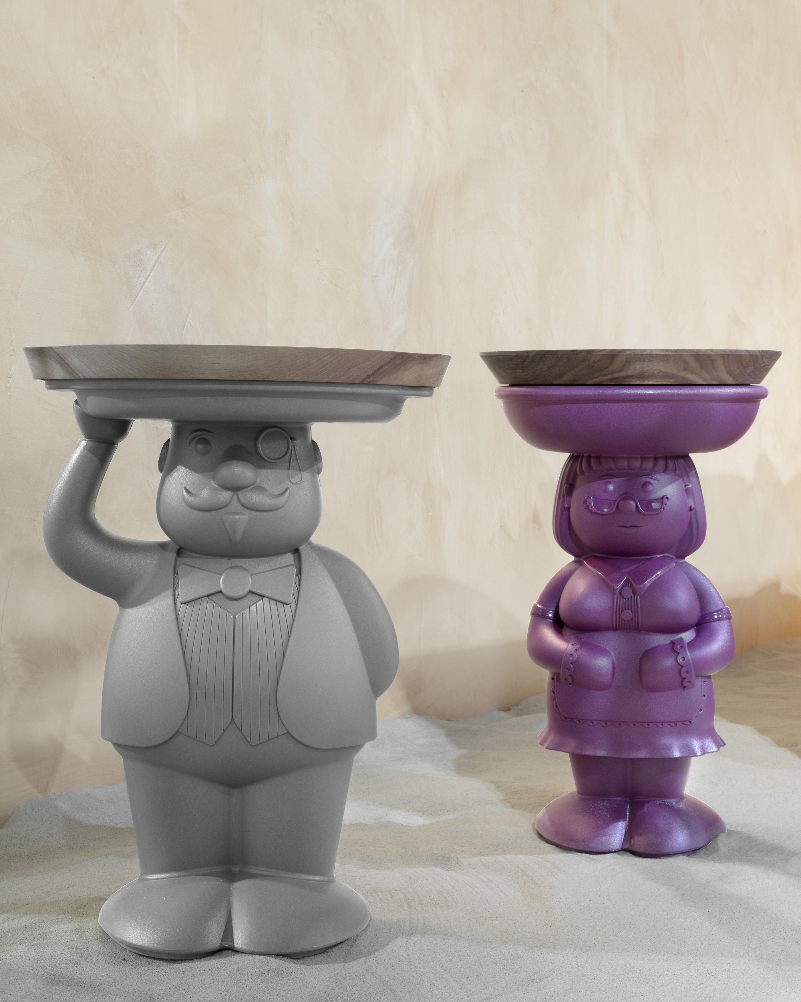 Elefantengrauer Amanda Beistelltisch von Favaretto&Partners (Postmoderne) im Angebot