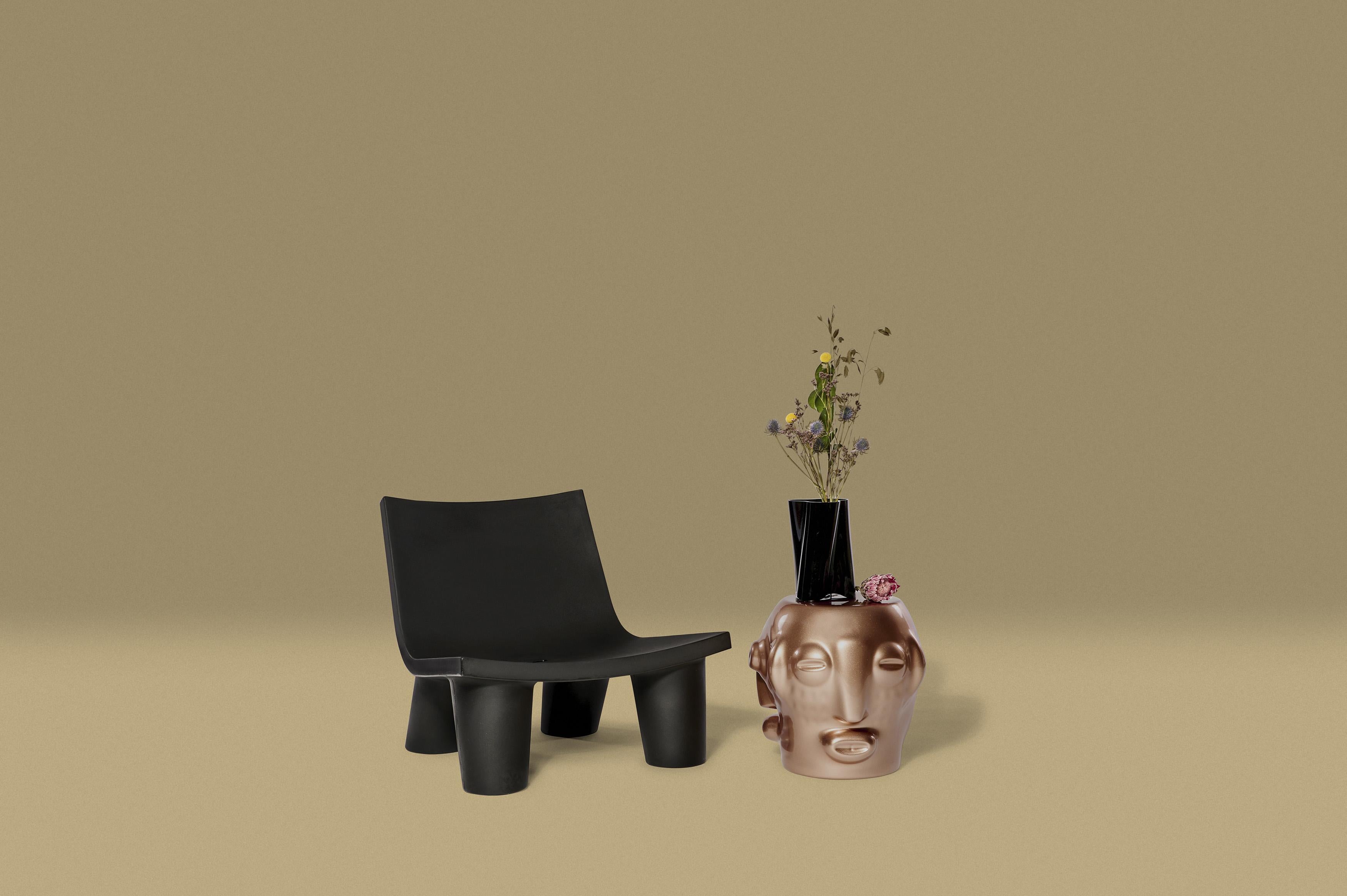 Elephant Grey Low Lita Chair by OTTO Studio For Sale 2