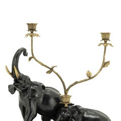 Elephant Group Black Candleholder