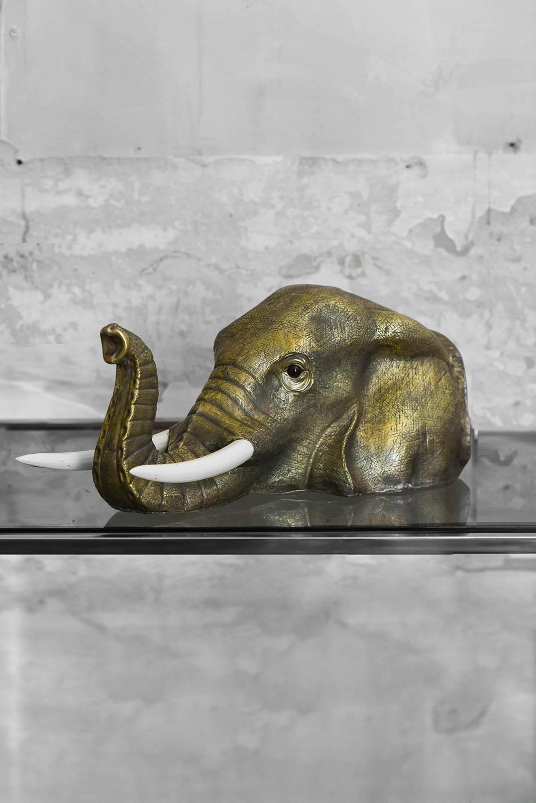 Testa di elefante in ottone Edizioni Molto
Dettagli del prodotto
Scultura in lastra di ottone realizzata a mano in Italia. Raffigura una testa di elefante in modo dettagliato, offrendo un'interpretazione sofisticata della stessa. Realizzata in