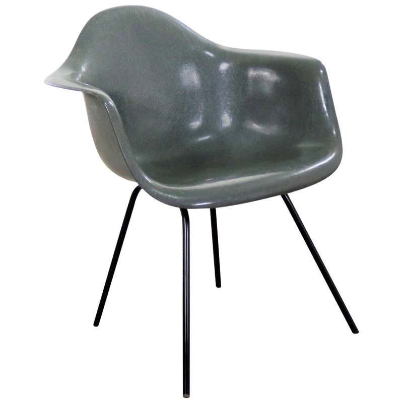 Eames Pac Eames PAC Yellow Padded Swivel Armchair w/Gray Fiberglass Shell and ...