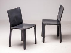 Elephant Hide Grey Cab Dining Side Chair by Mario Bellini for Cassina