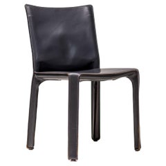 Elephant Hide Grey Cab Dining Side Chairs by Mario Bellini for Cassina