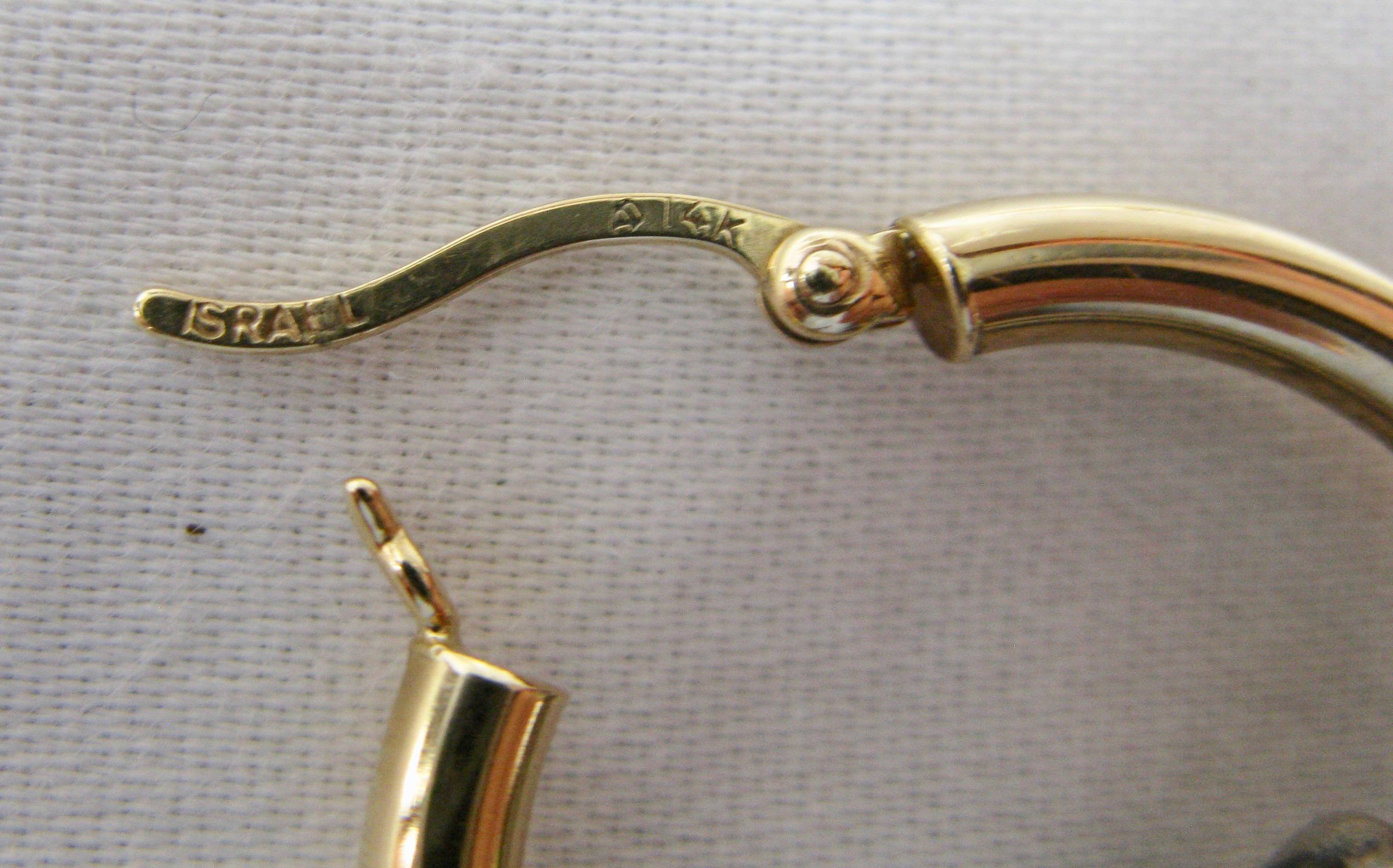 Contemporary Elephant Hoop Earrings 14 Karat Gold Sterling Silver