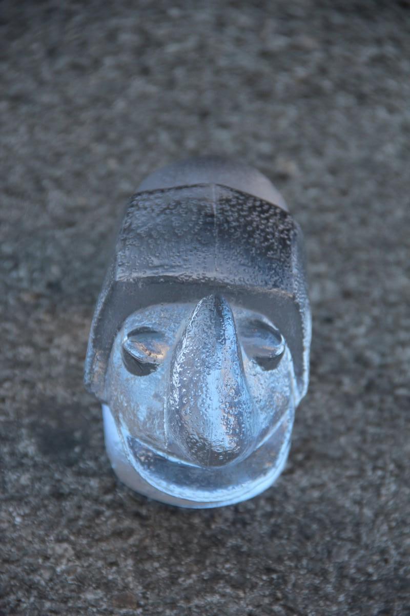 Cristal Éléphant en verre battu et verre transparent signé Graven, années 1960 en vente