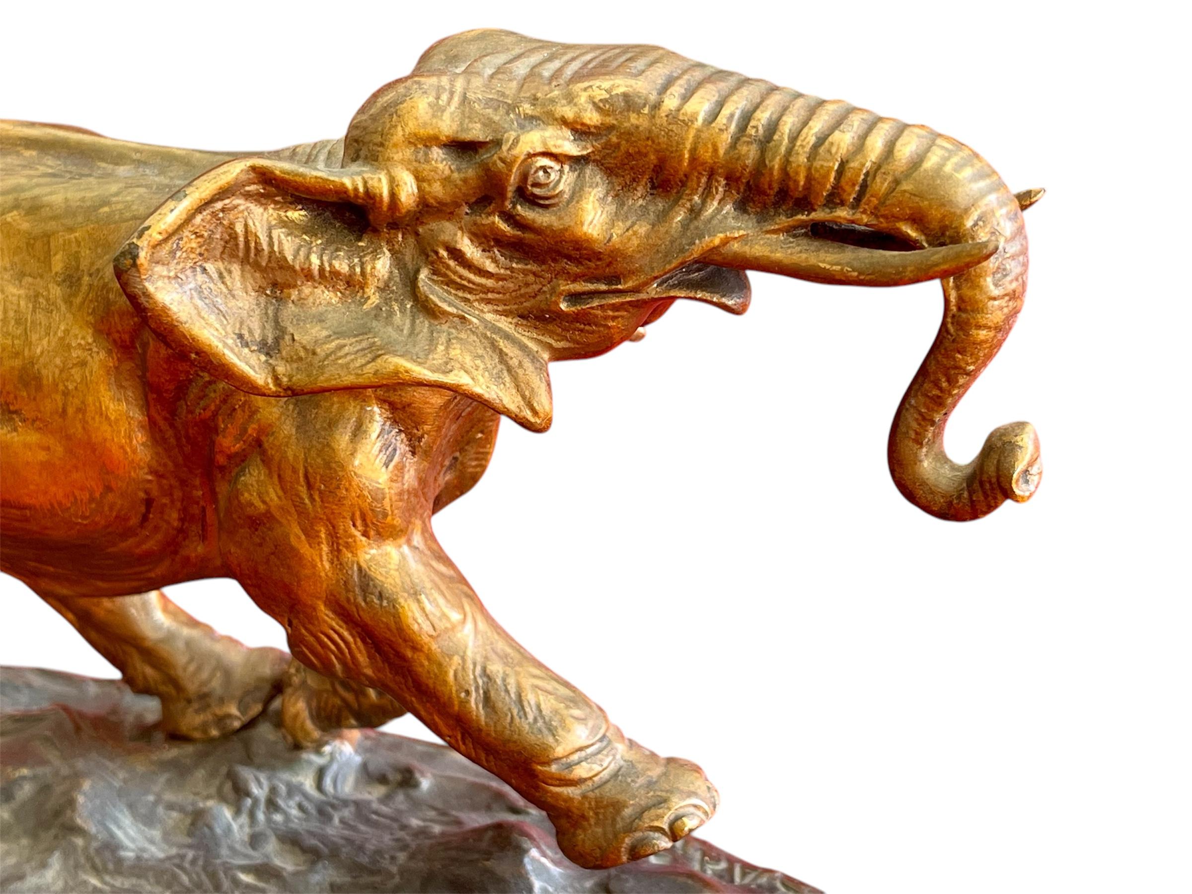 Francese Elefante in bronzo di Ernest Louis Adnin (1881-1957) in vendita
