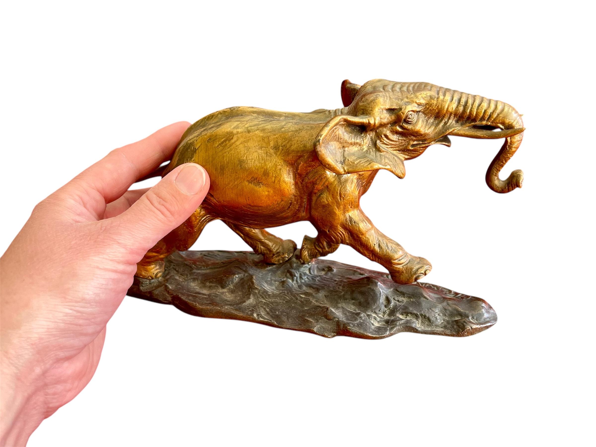 XIX secolo Elefante in bronzo di Ernest Louis Adnin (1881-1957) in vendita