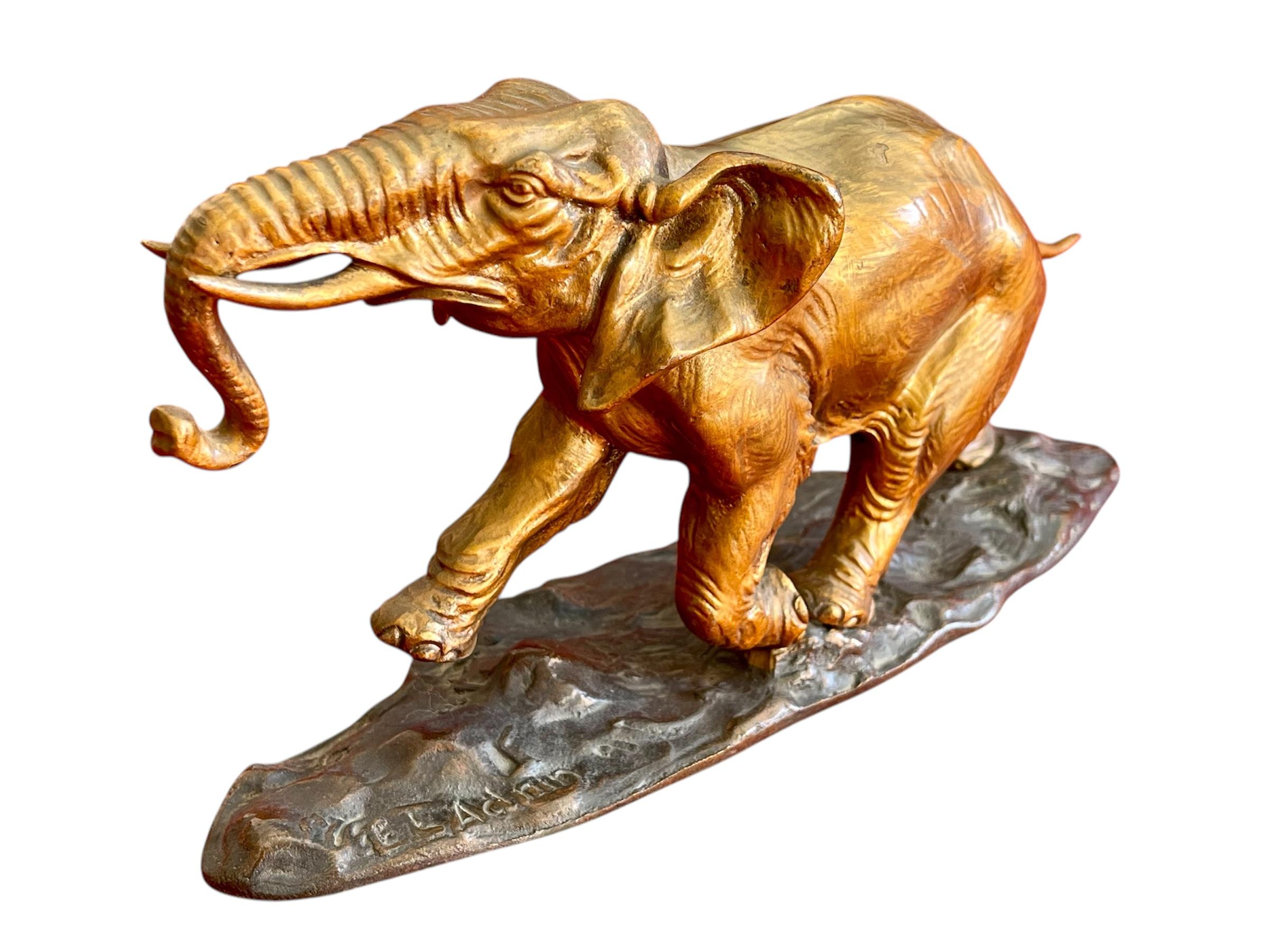 Bronzo Elefante in bronzo di Ernest Louis Adnin (1881-1957) in vendita