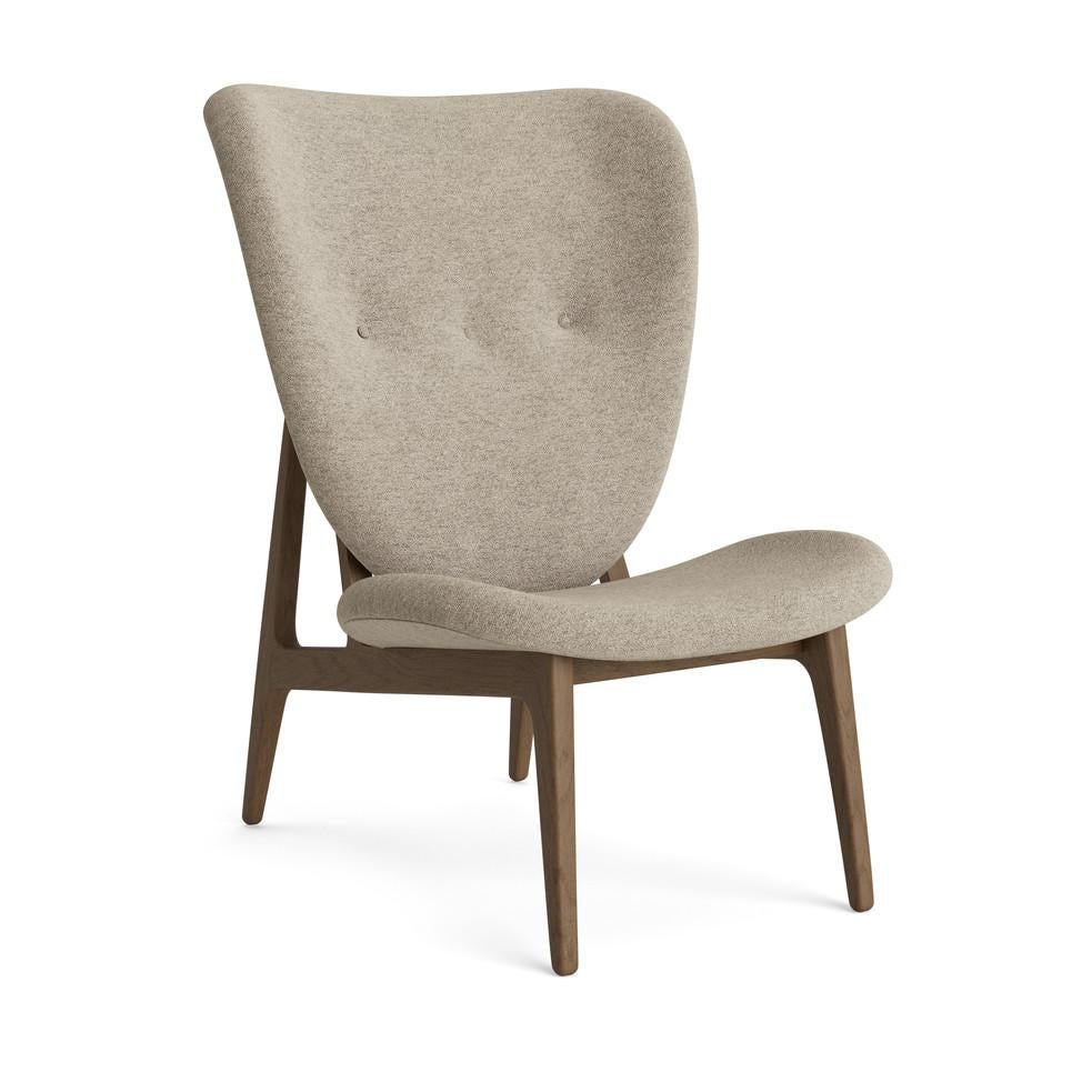 Contemporary 'Elephant' Lounge Chair by Norr11, Natural Oak, Barnum Bouclé, Sand For Sale