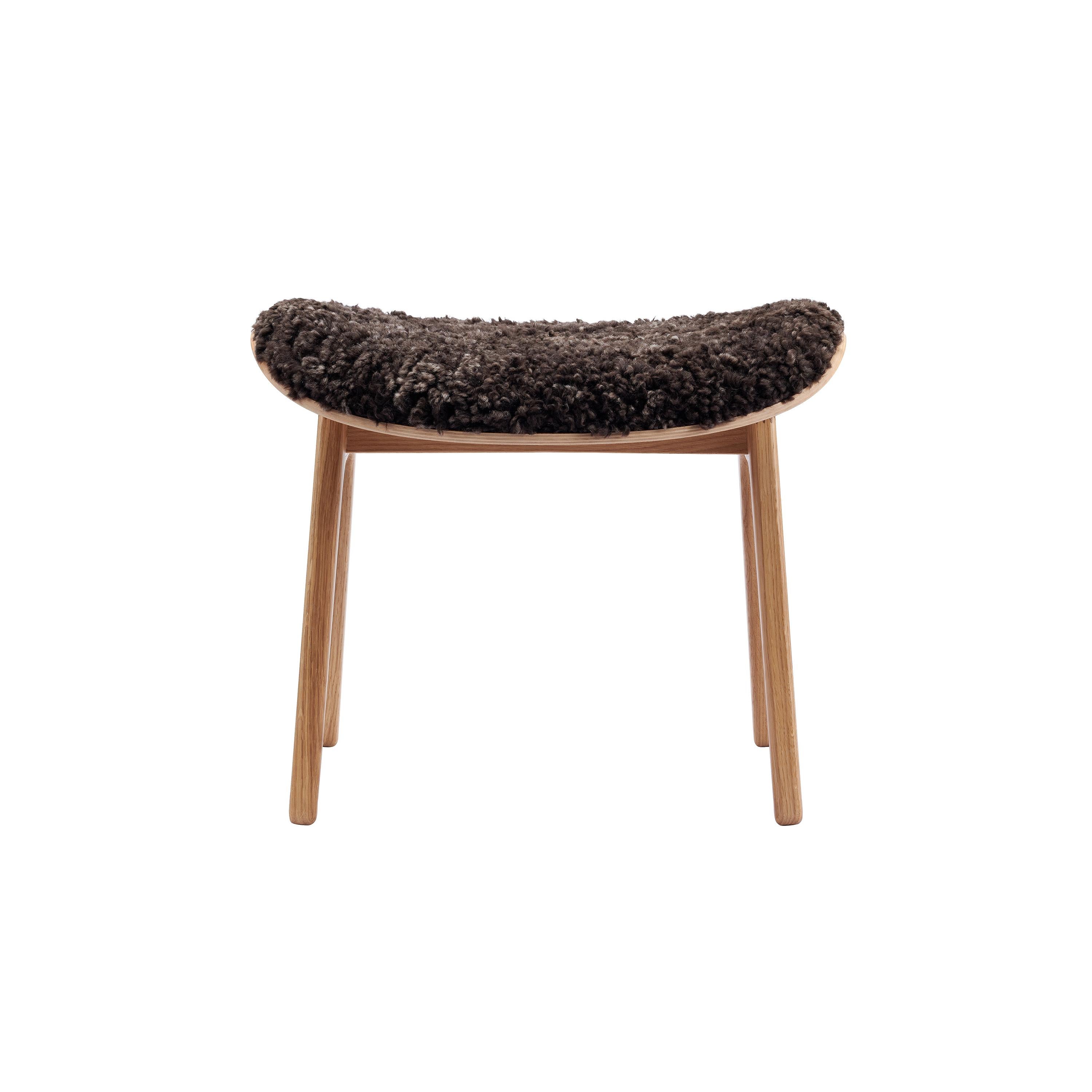 'Elephant' Lounge Chair + Stool, Natural Oak, Sheepskin Set by Norr11 In New Condition For Sale In Paris, FR