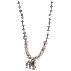 Elephant Love Labradorite Sterling Silver Necklace