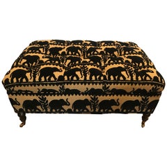 Elephant Motif Tufted Ottoman