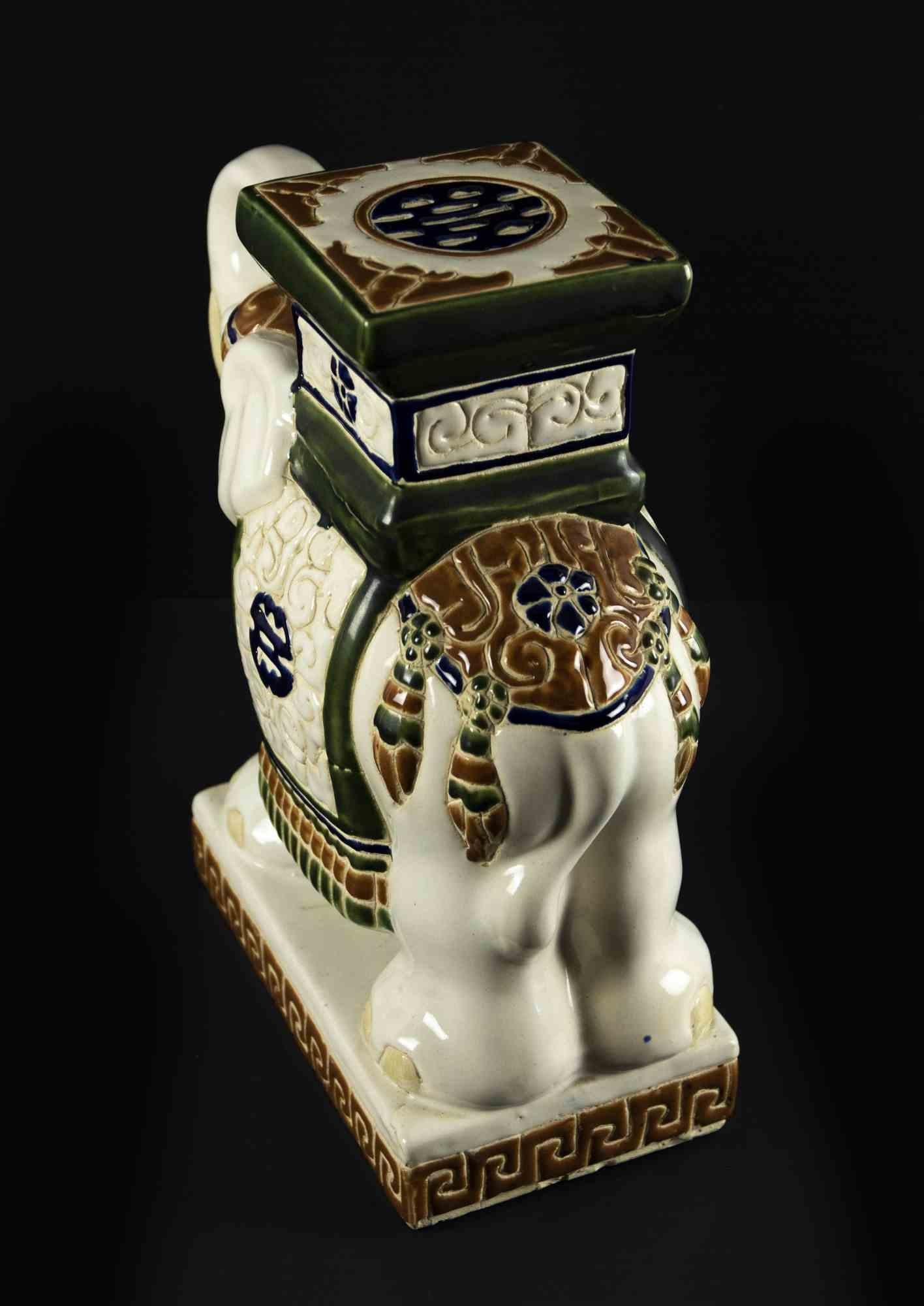 Late 20th Century Elephant of the Good Luck, Vintage Ceramic Sculpture, 1970s For Sale