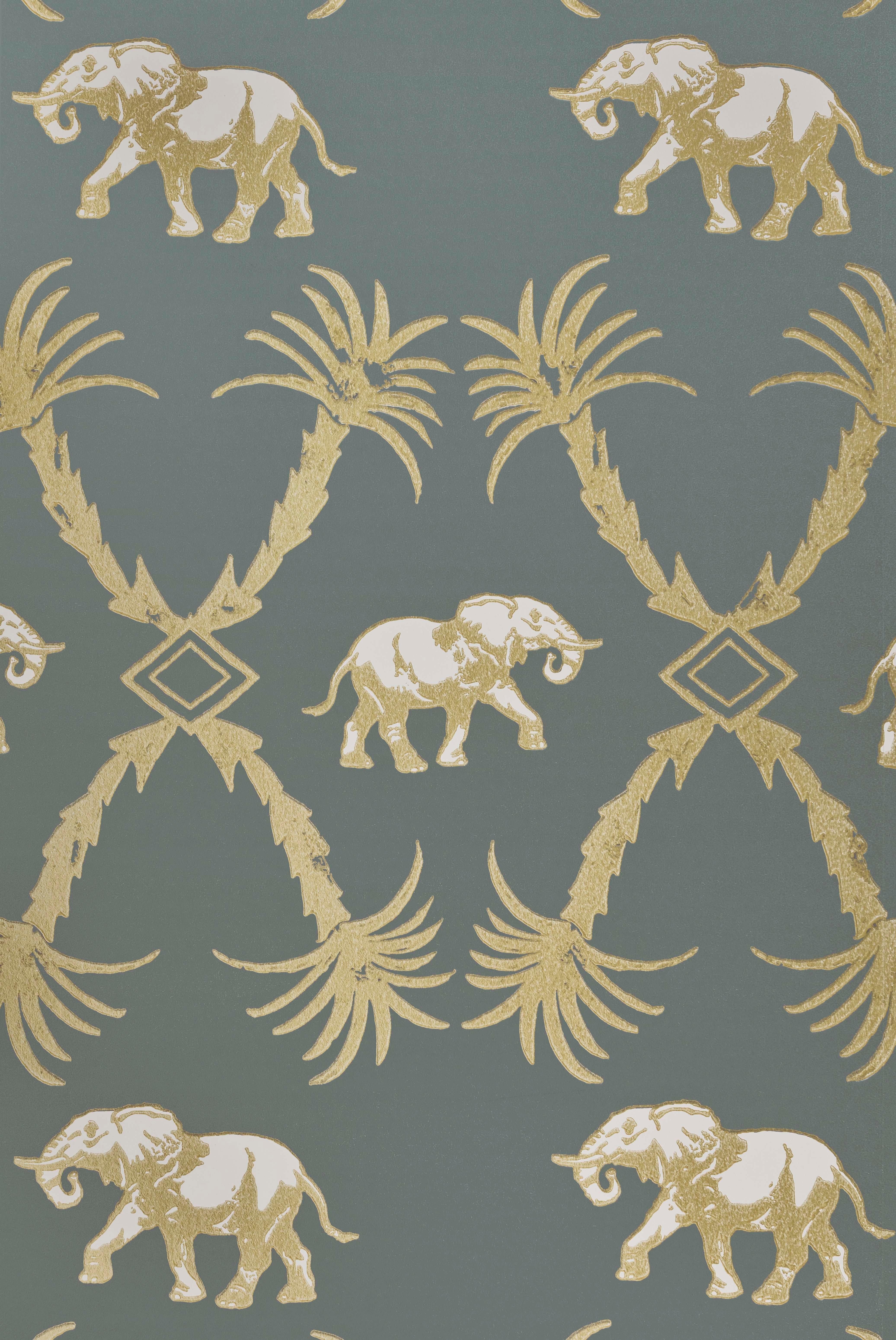 gold elephant wallpaper