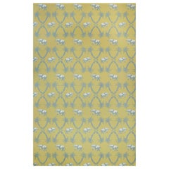 'Elephant Palm' Contemporary, Traditional Wallpaper in Ochre/Blue
