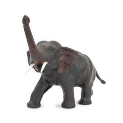 Elephant Patinated Bronze Sculpture