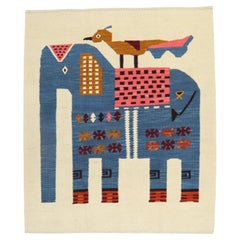 Elephant Pictorial Persian Kilim Wall Hanging