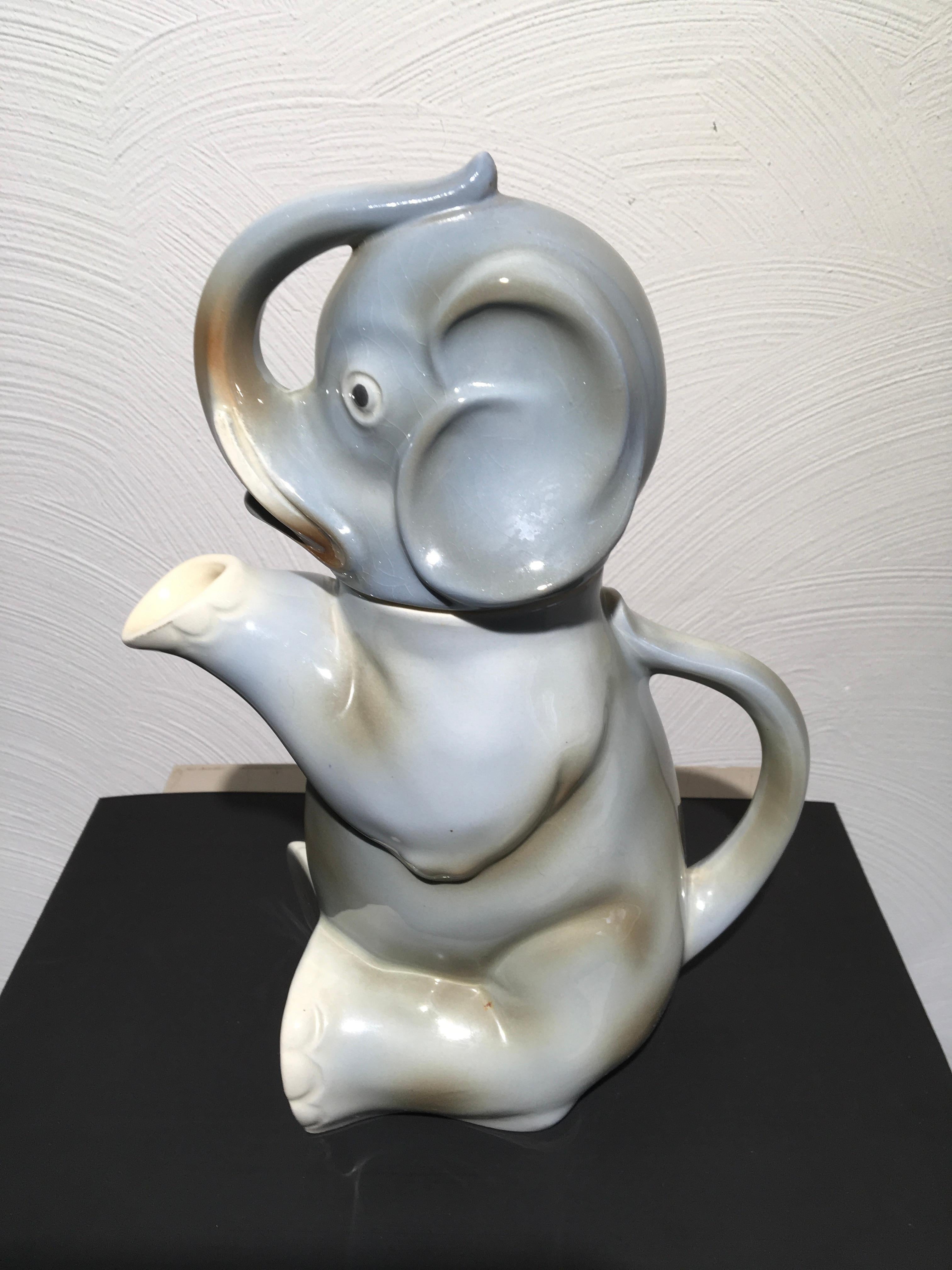 Elephant Teapot, Elephant Pitcher, Elephant Jug, 1950s For Sale 1