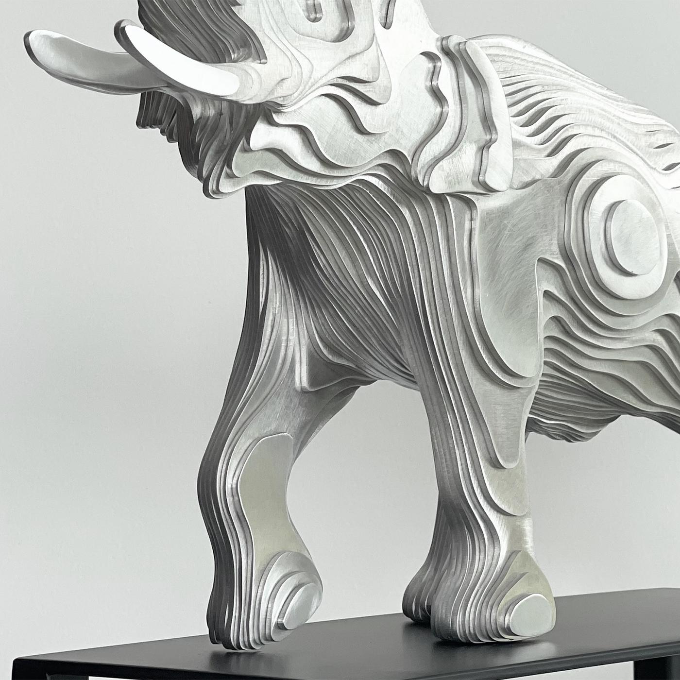 Welded Elephant Polished Sculpture For Sale