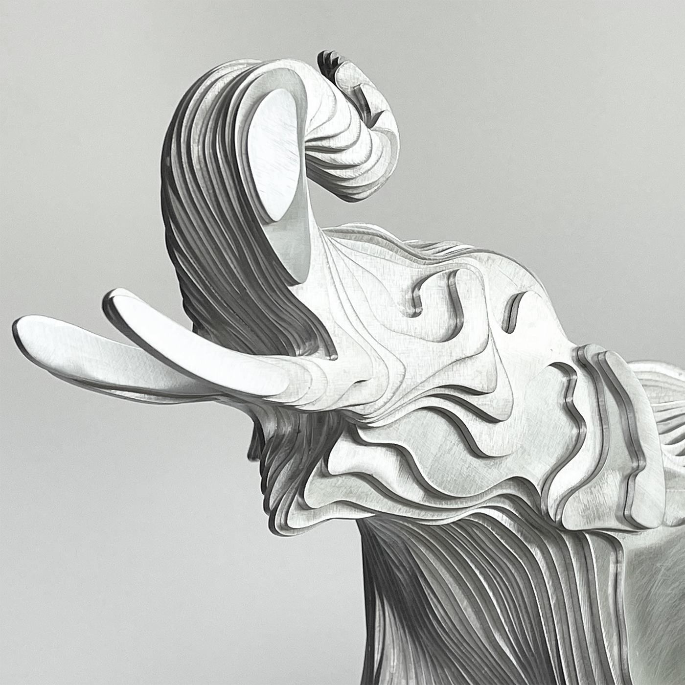 XXIe siècle et contemporain Sculpture d'éléphant polie en vente