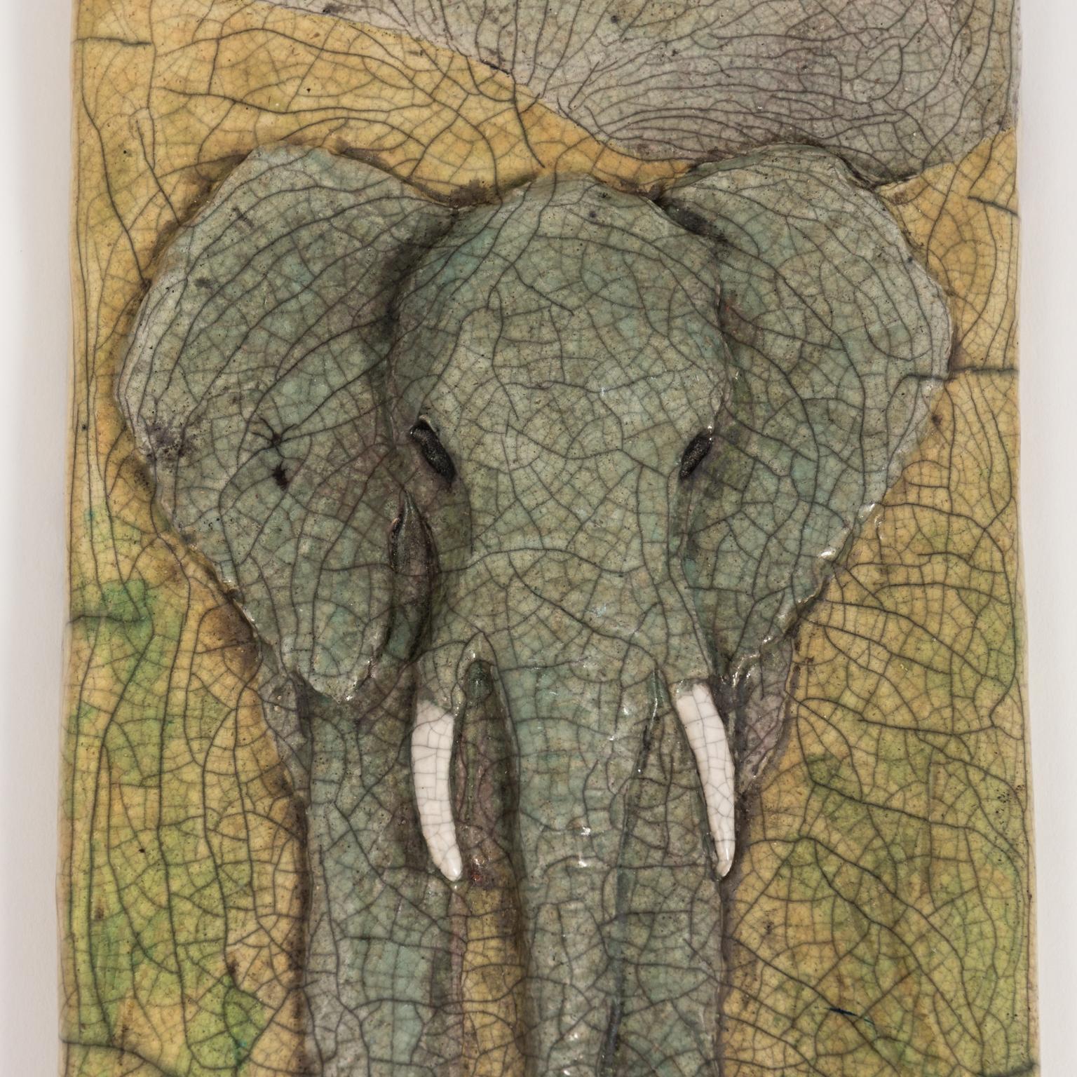 Painted Elephant Pottery Tile by the Newcomb College Art Pottery Company