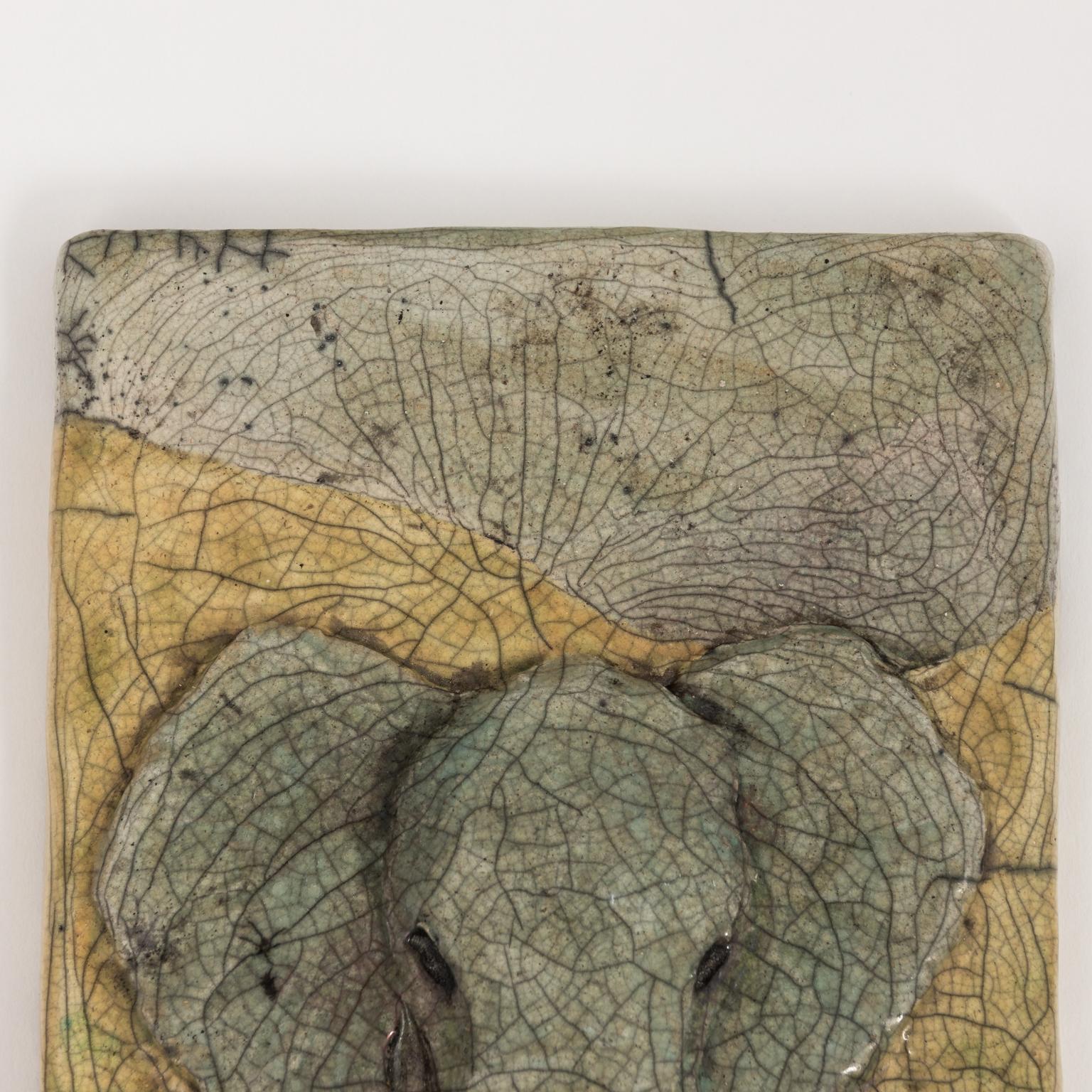 Elephant Pottery Tile by the Newcomb College Art Pottery Company In Good Condition In Stamford, CT