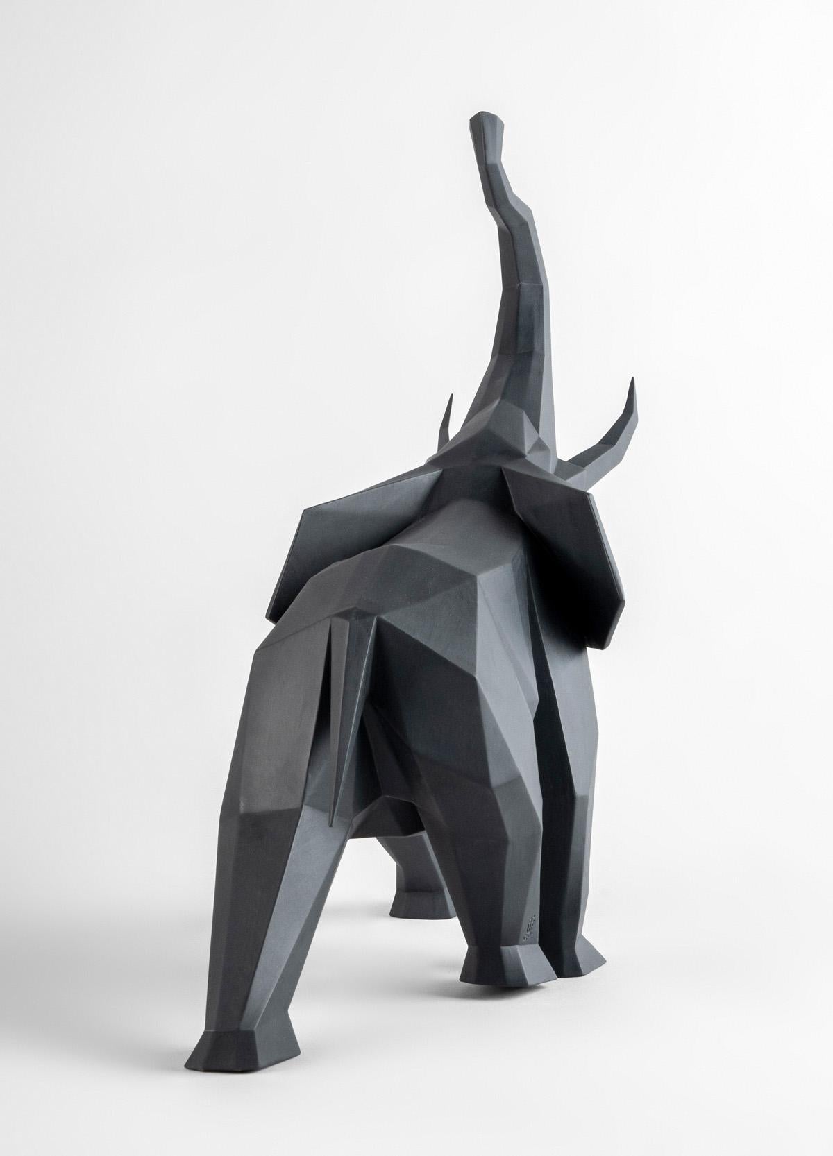 Spanish Elephant Sculpture. Black matte For Sale