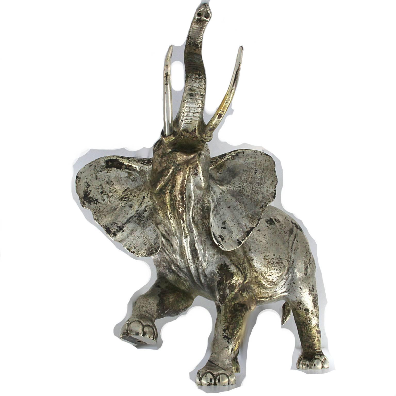 Primo vittoriano Elefante artigianale in argento in vendita