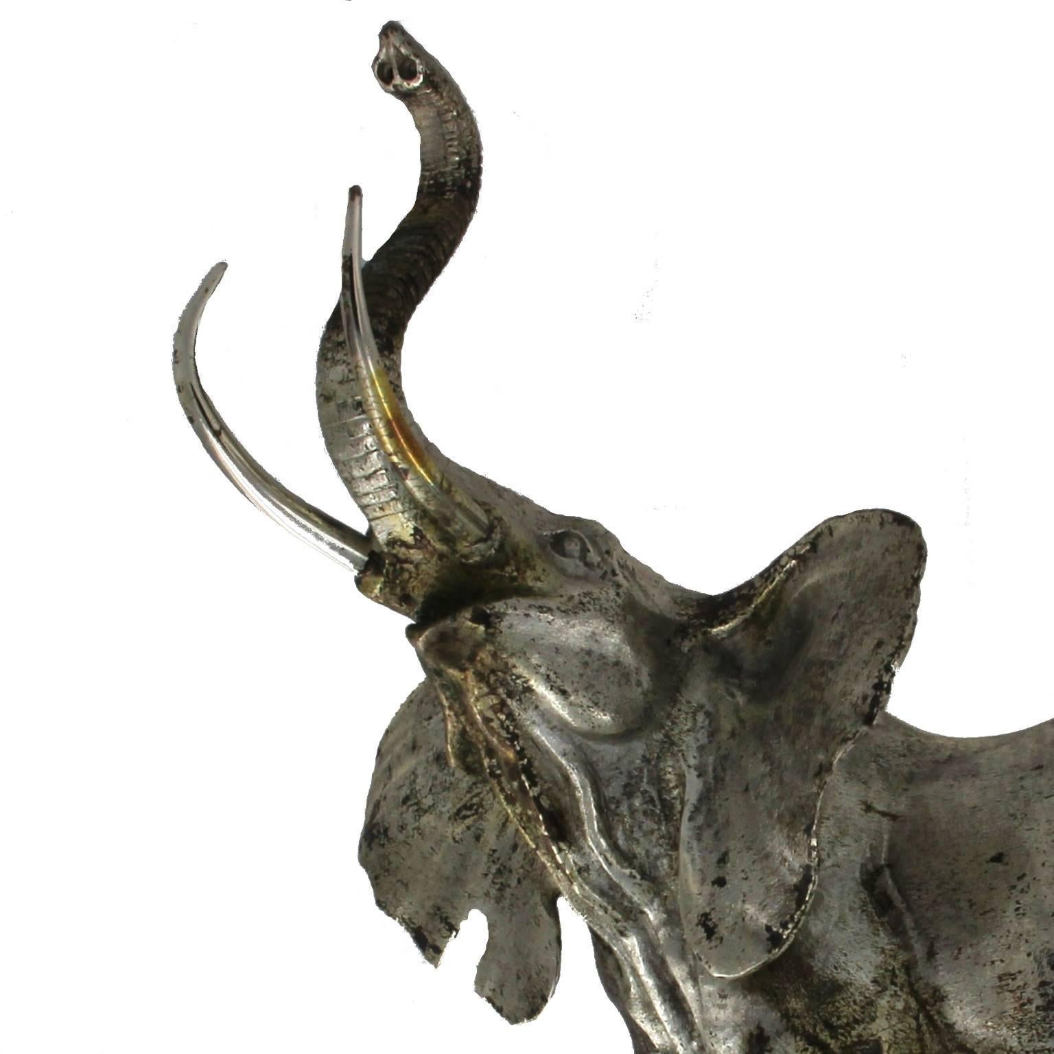 da uomo o donna Elefante artigianale in argento in vendita