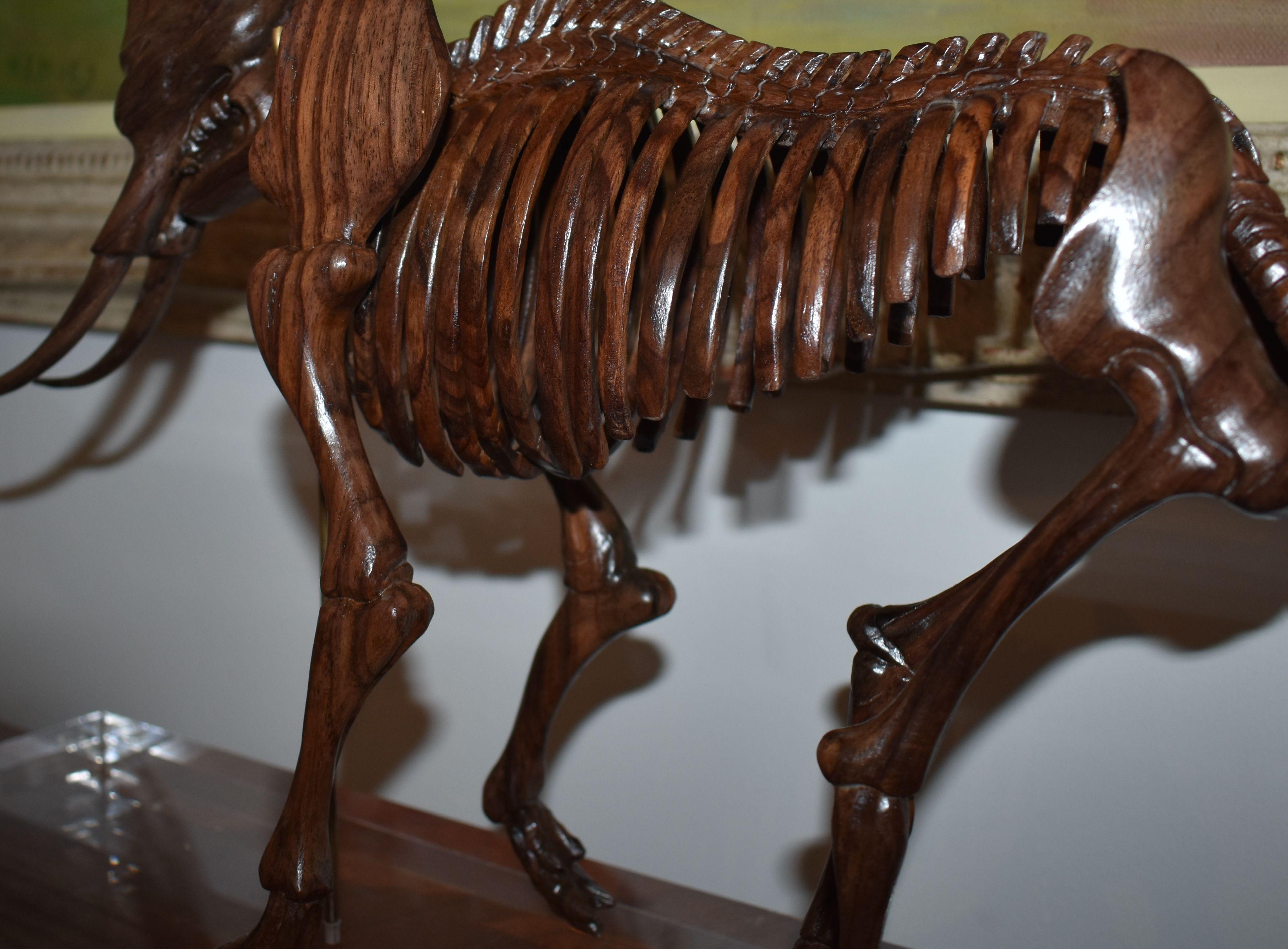 American Elephant Skeleton Hand Carved Sculpture For Sale